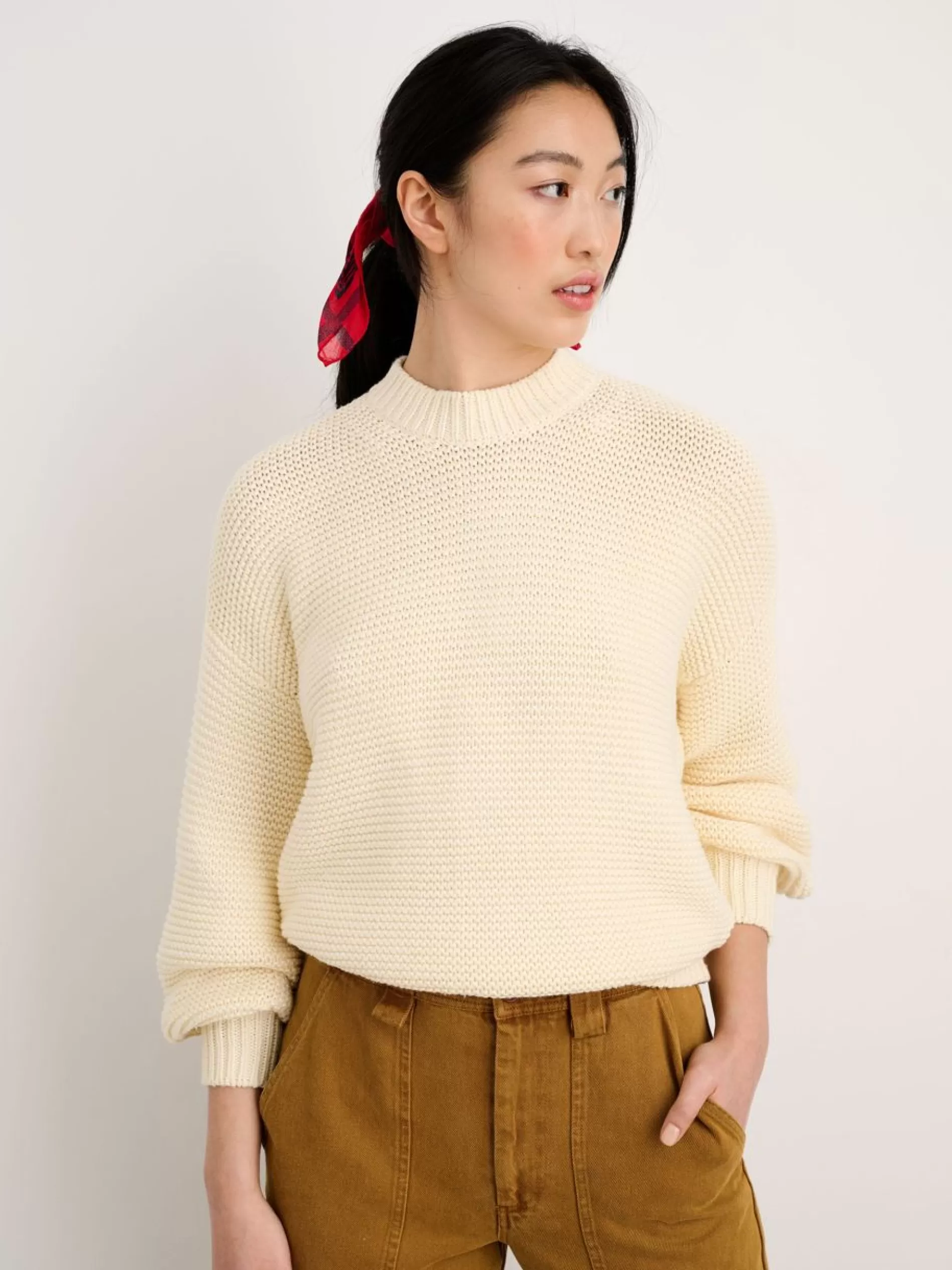 Alex Mill Button-Back Crewneck Sweater Dark Navy Fashion