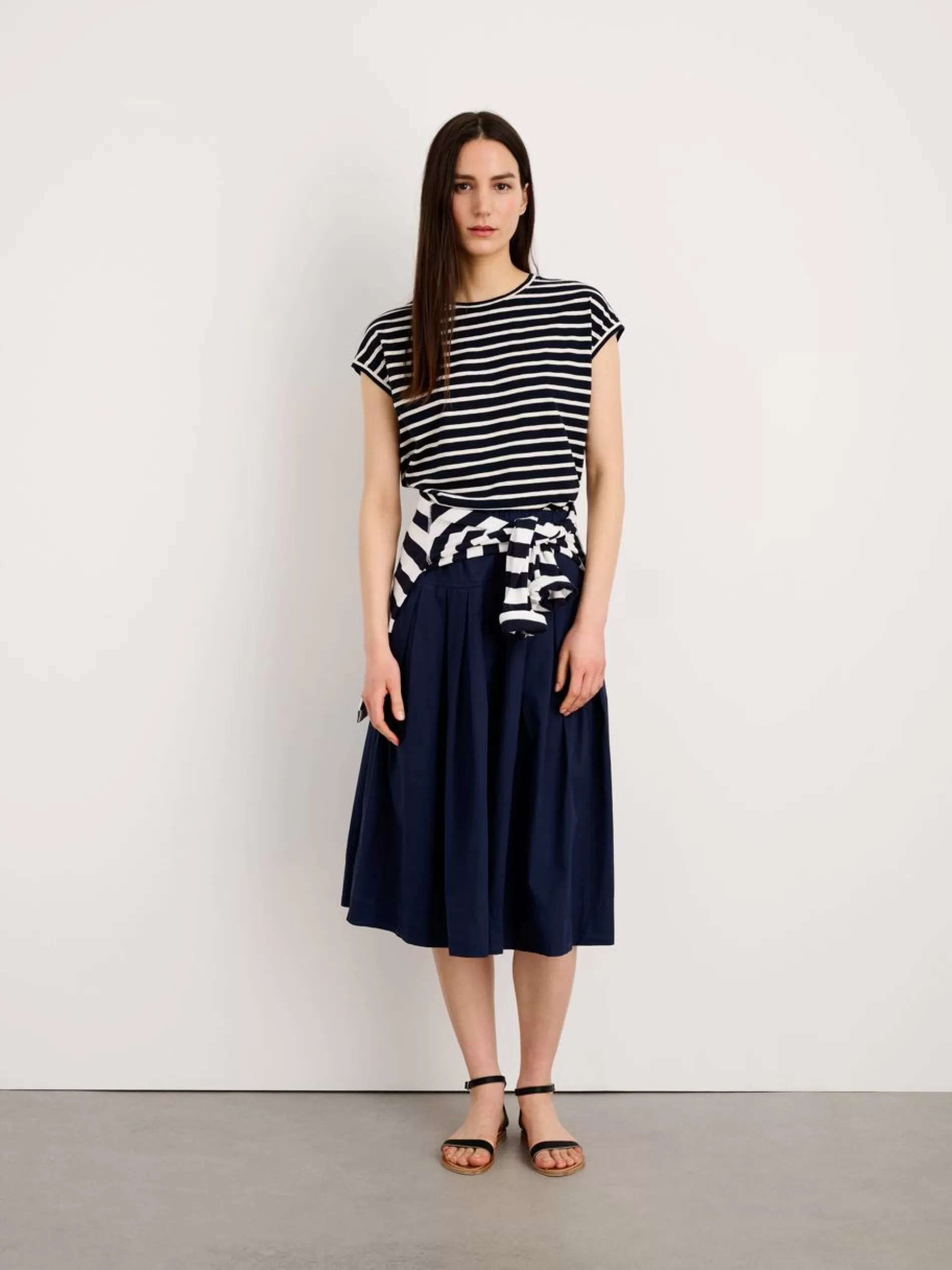 Alex Mill Dave Tee In Stripe Dark Navy/Natural Discount
