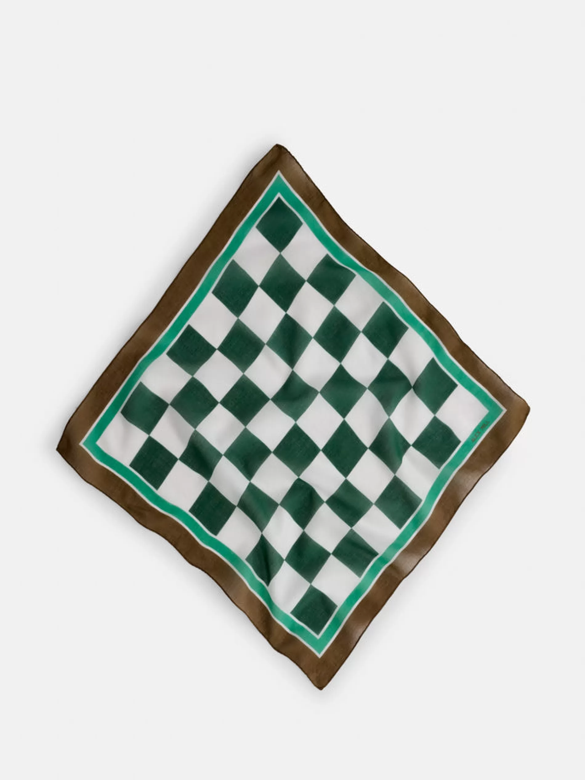 Alex Mill Italian Bandana In Checkers Ivory/Navy/Blue Flash Sale