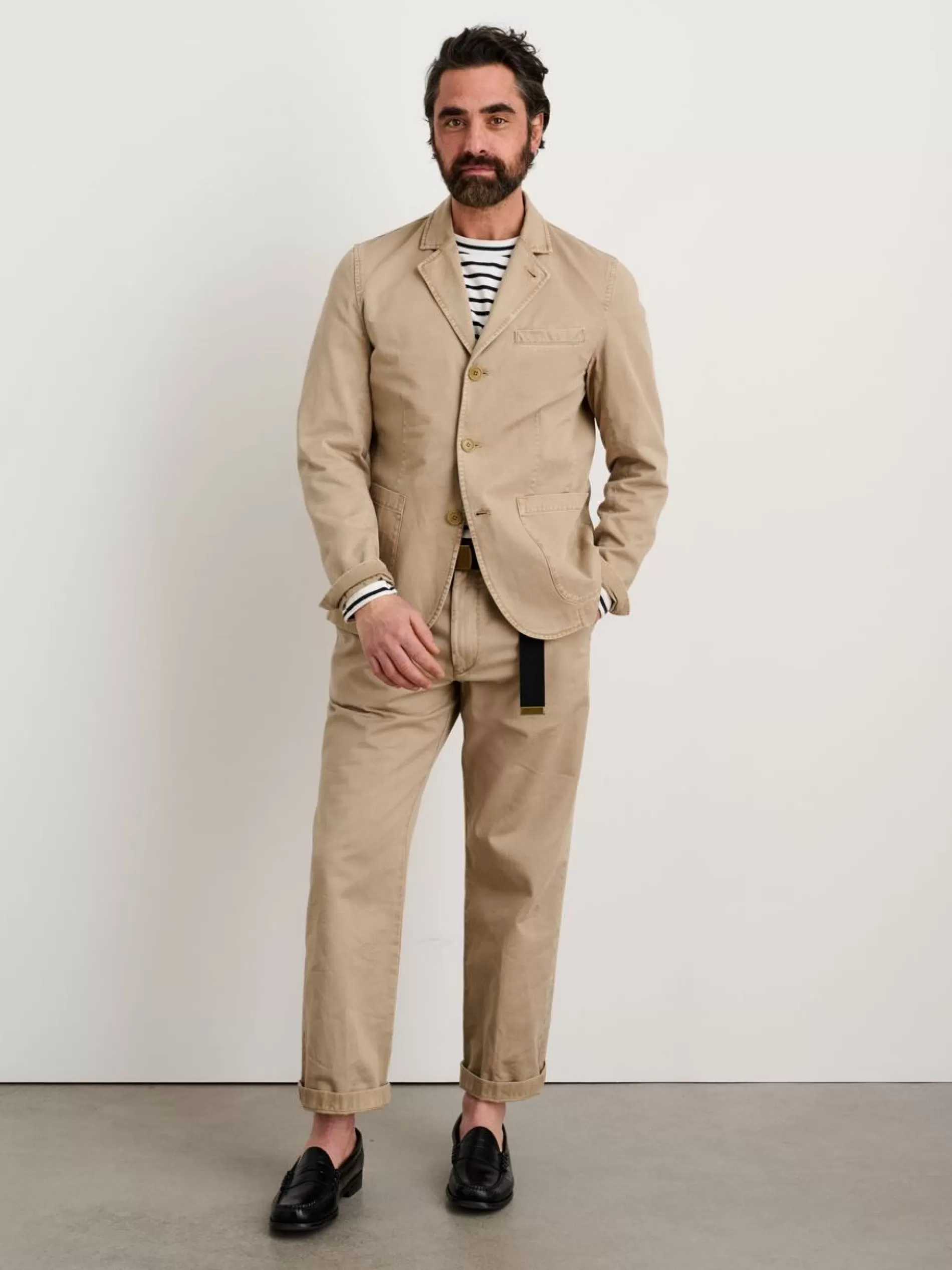 Alex Mill Mill Blazer In Vintage Wash Chino Faded Khaki Fashion