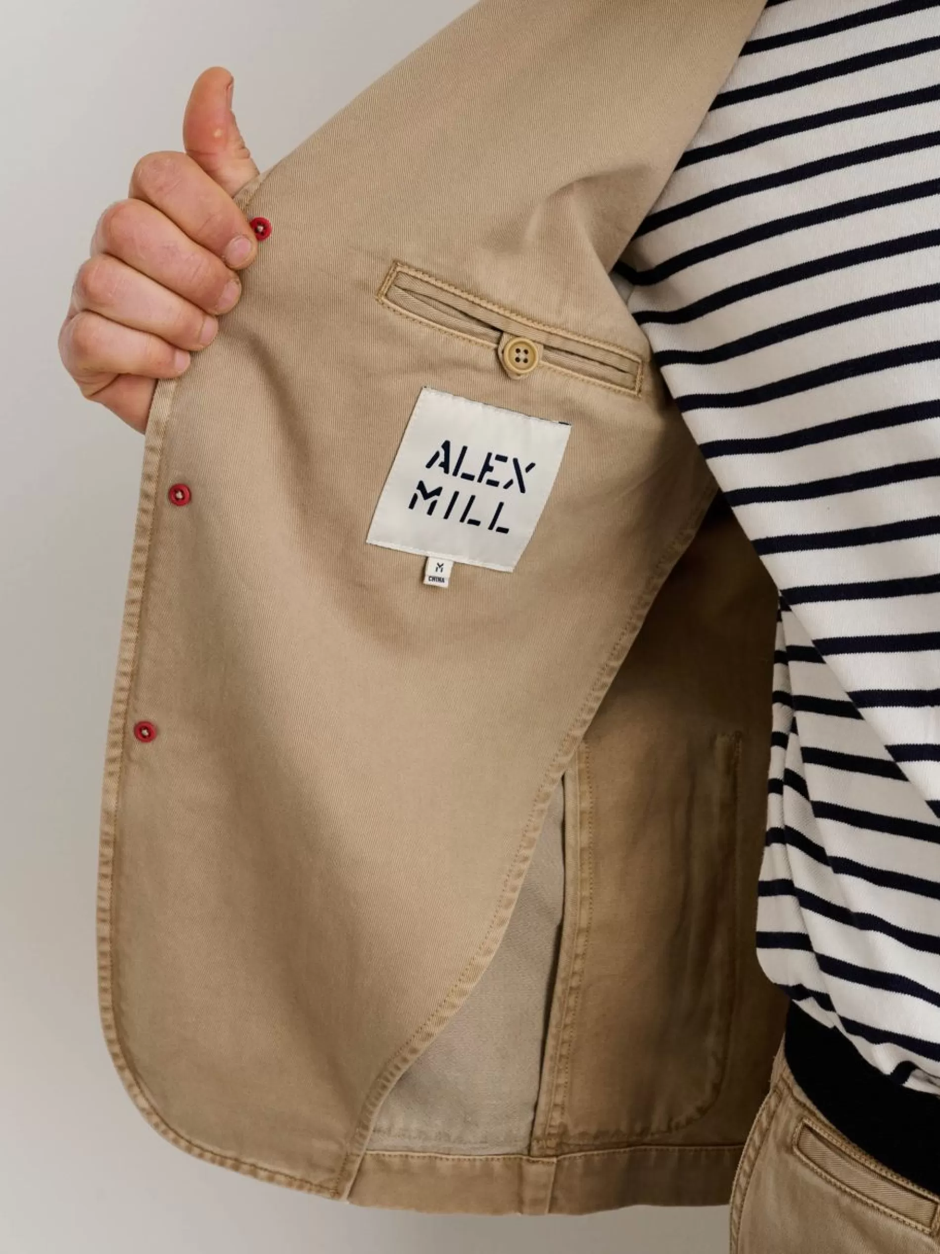 Alex Mill Mill Blazer In Vintage Wash Chino Faded Khaki Fashion