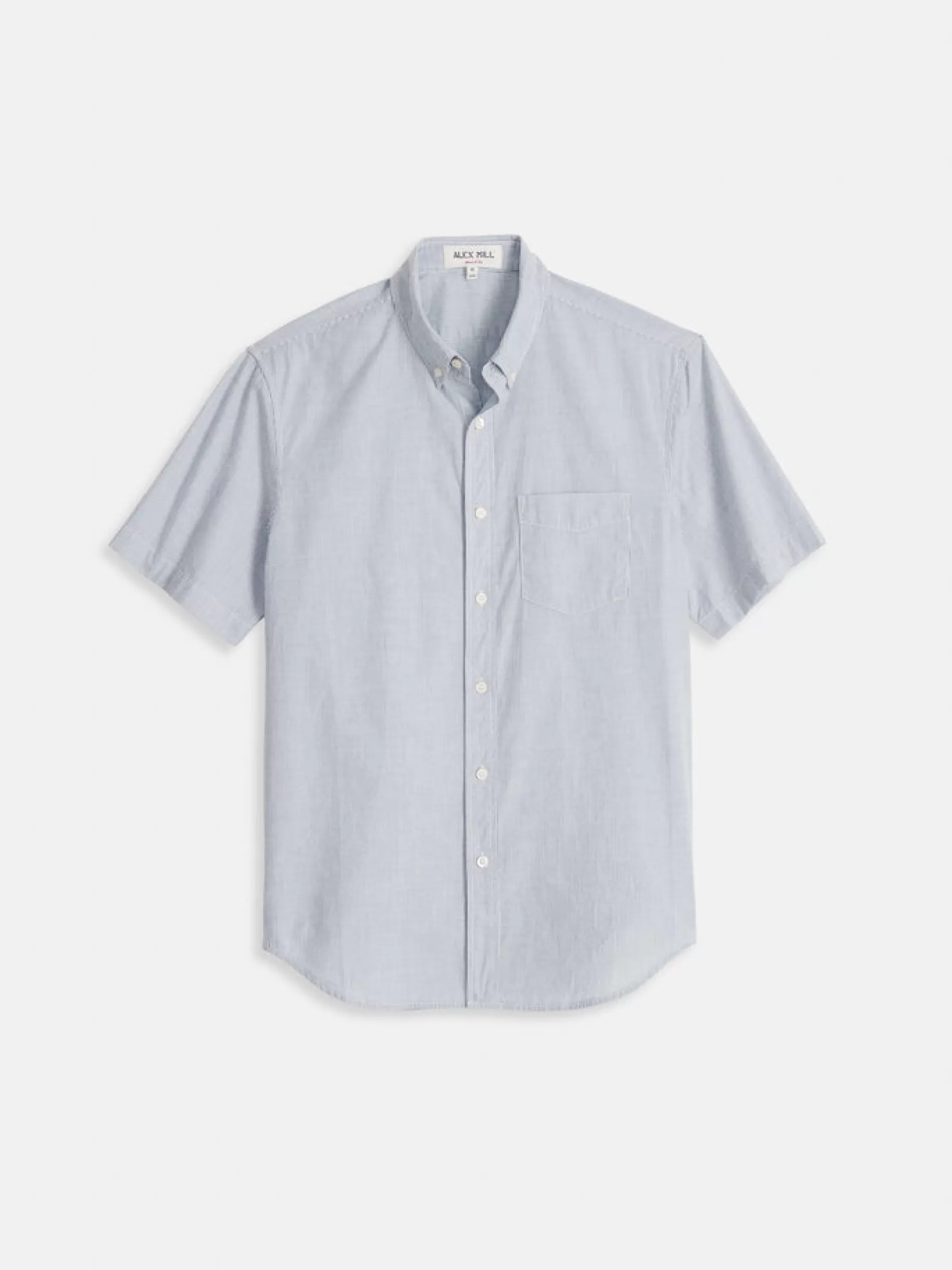 Alex Mill Short Sleeve Mill Shirt In Stripe Fine Blue Stripe Outlet