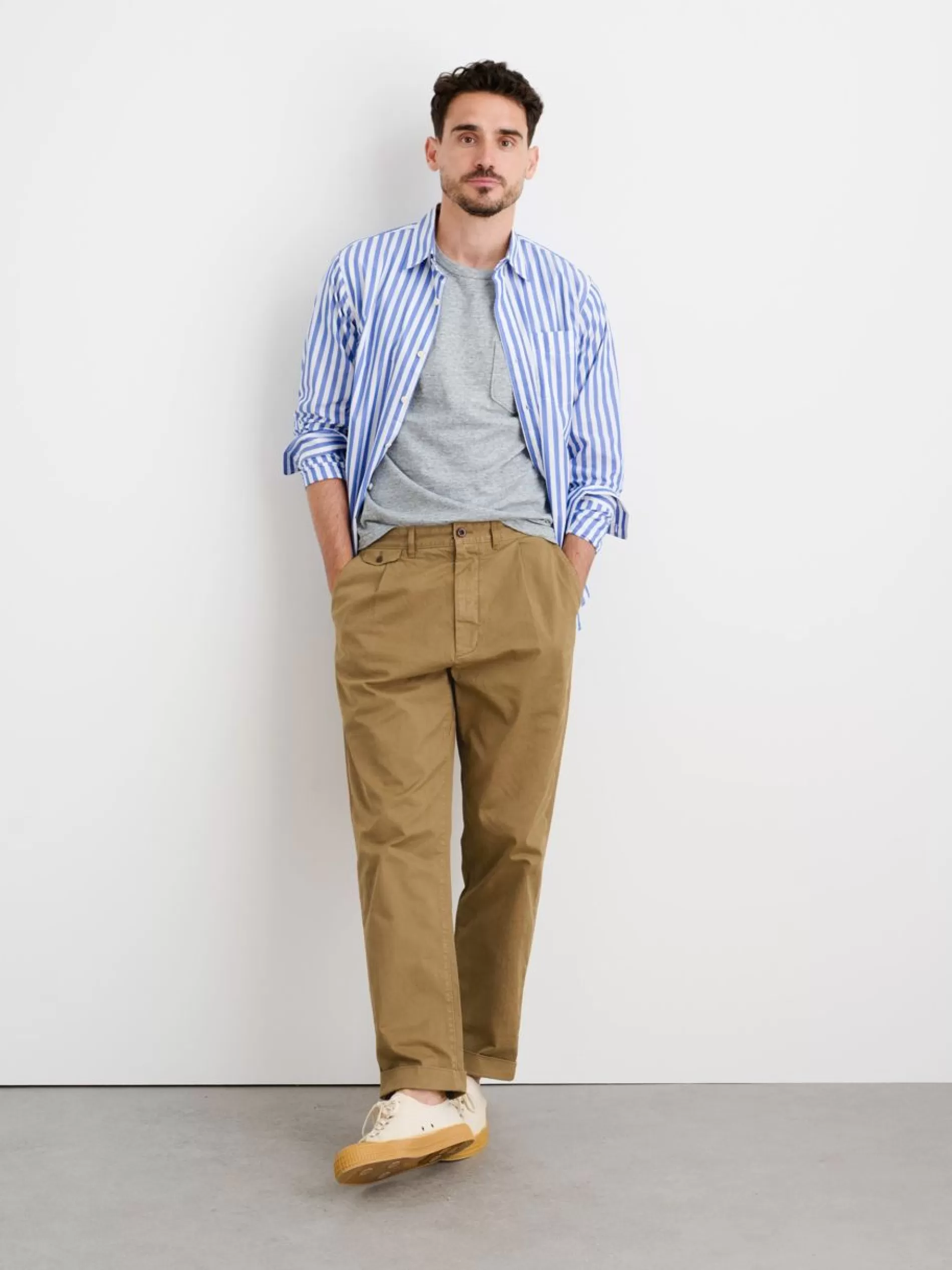 Alex Mill Standard Pleated Pant In Chino (Long Inseam) Dark Khaki Cheap