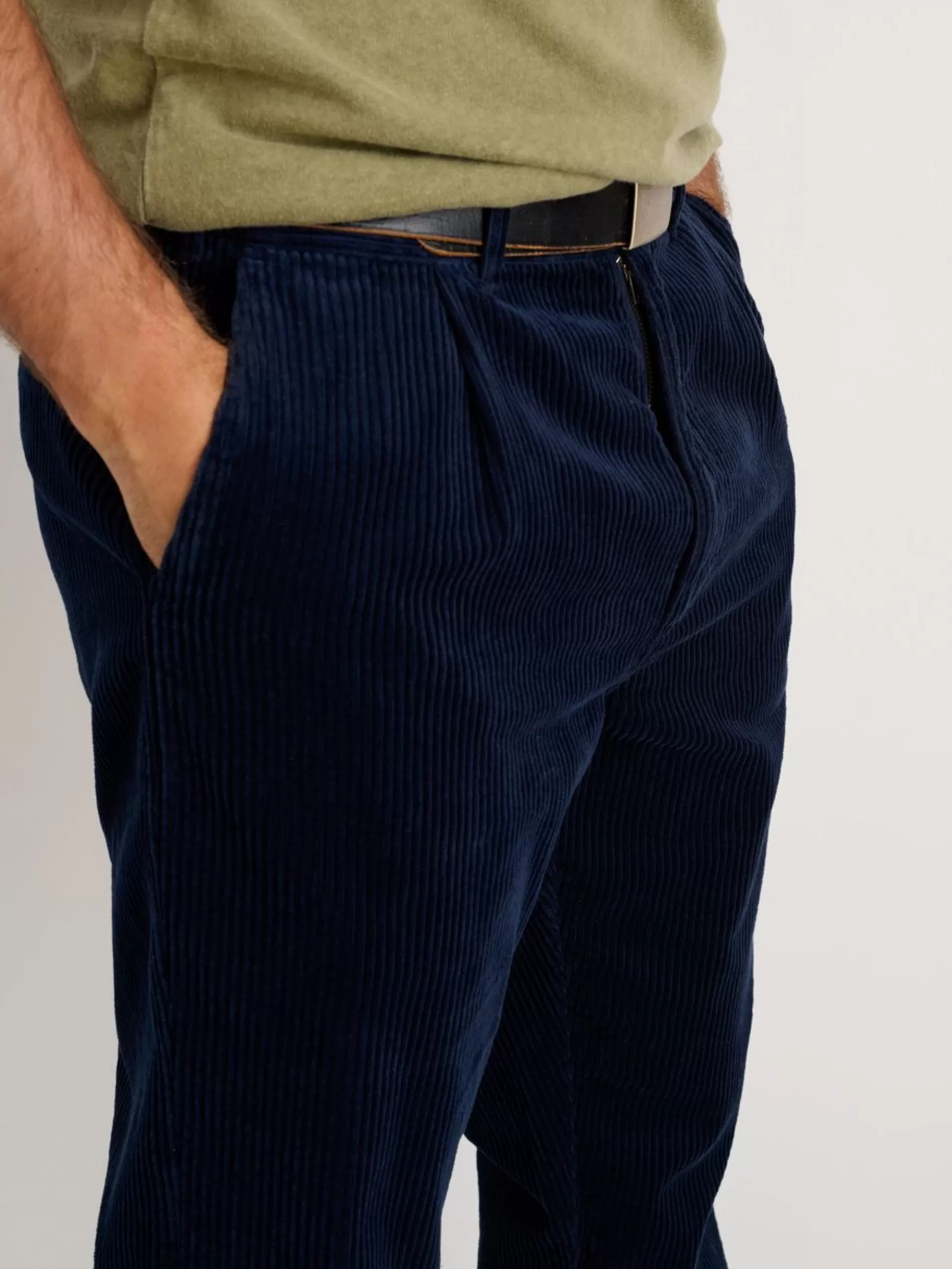 Alex Mill Standard Pleated Pant In Rugged Cord (Long Inseam) Dark Navy Clearance