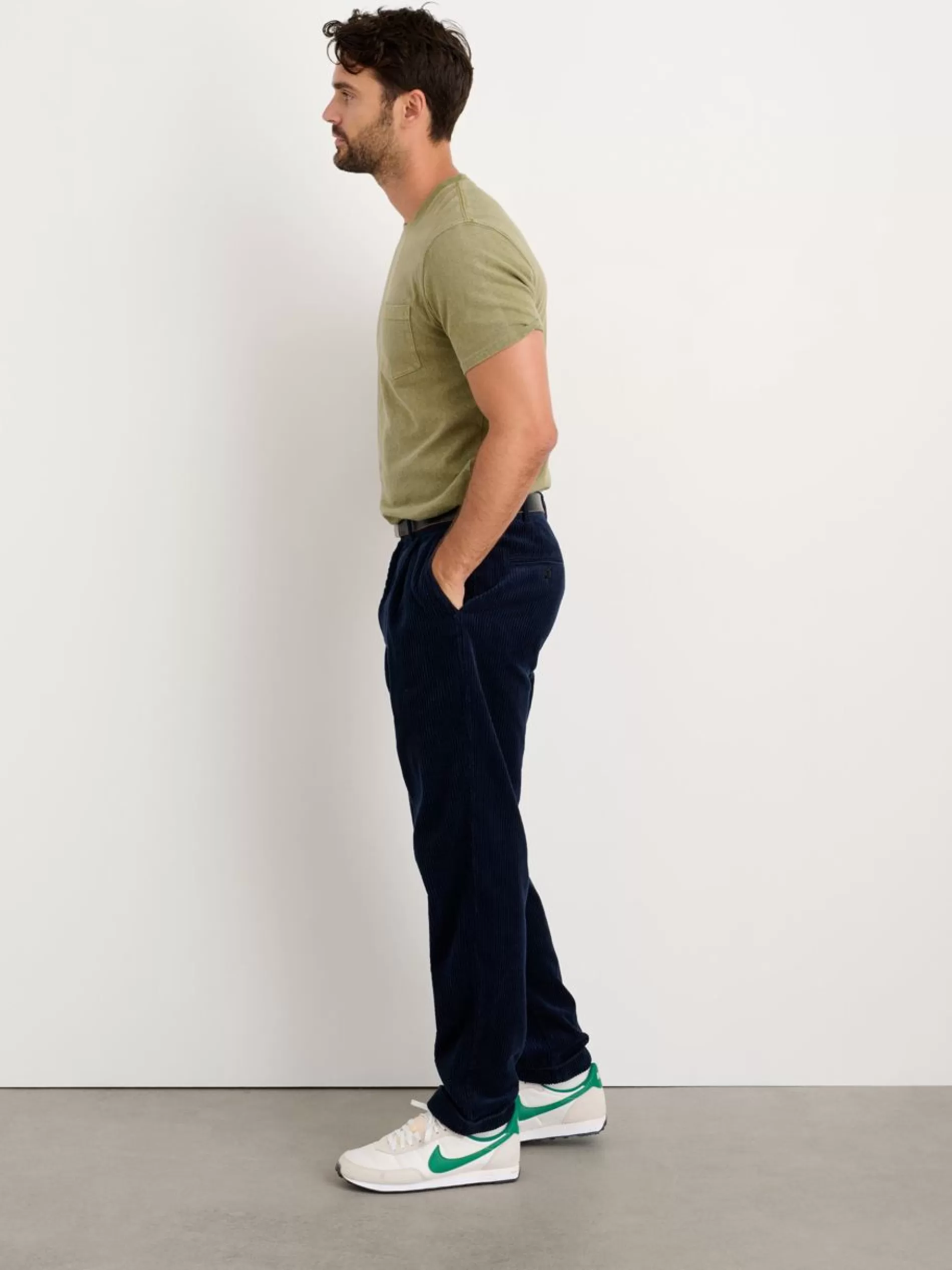 Alex Mill Standard Pleated Pant In Rugged Cord (Long Inseam) Dark Navy Clearance