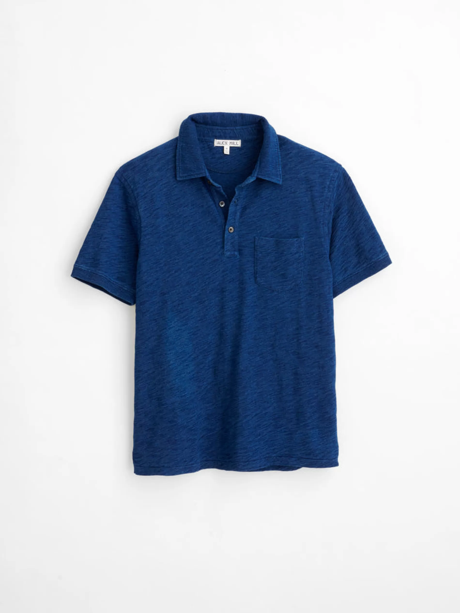 Alex Mill Standard Polo In Indigo Slub Cotton Dark Indigo Best