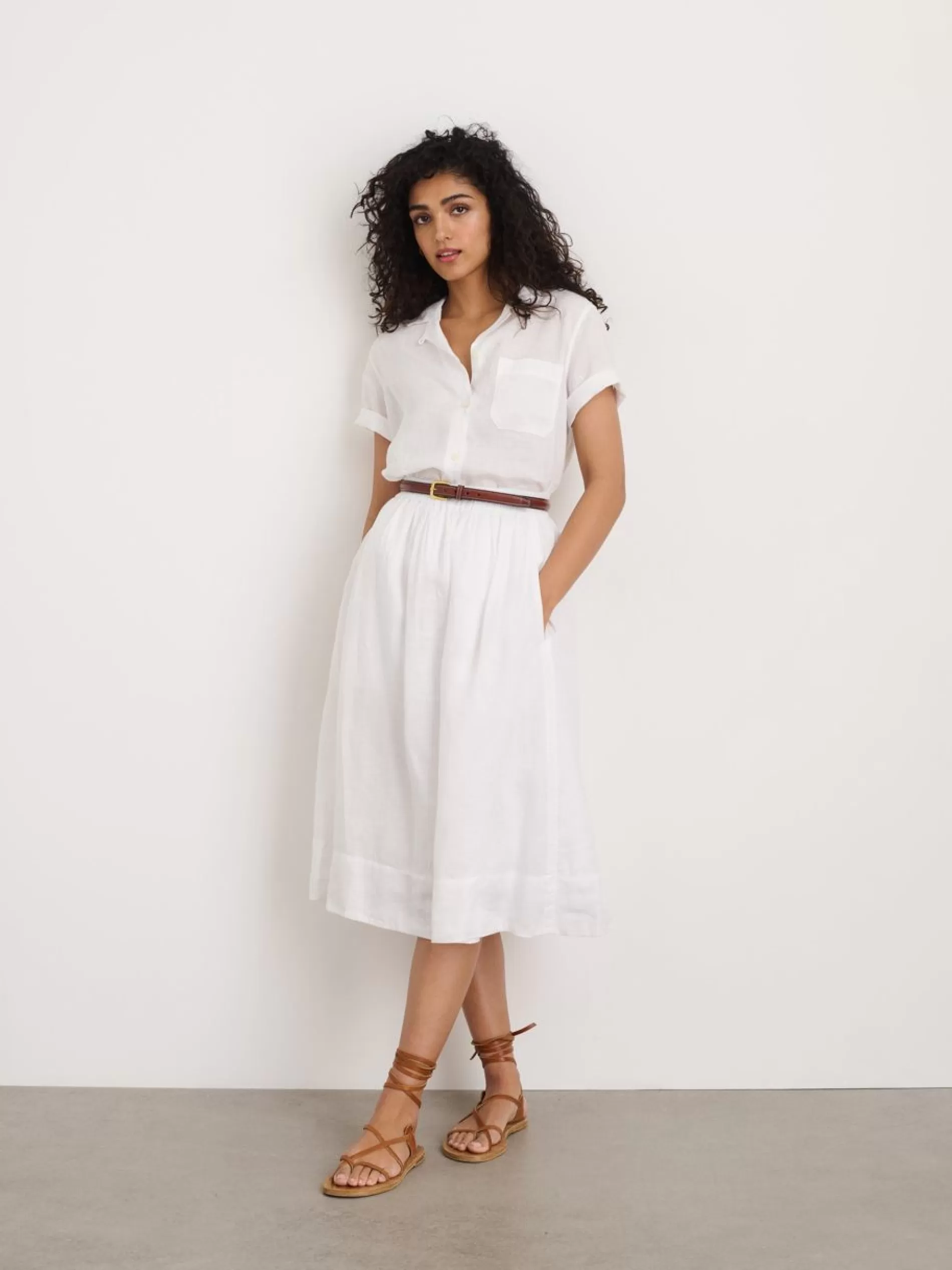 Alex Mill Standard Skirt In Linen White Flash Sale