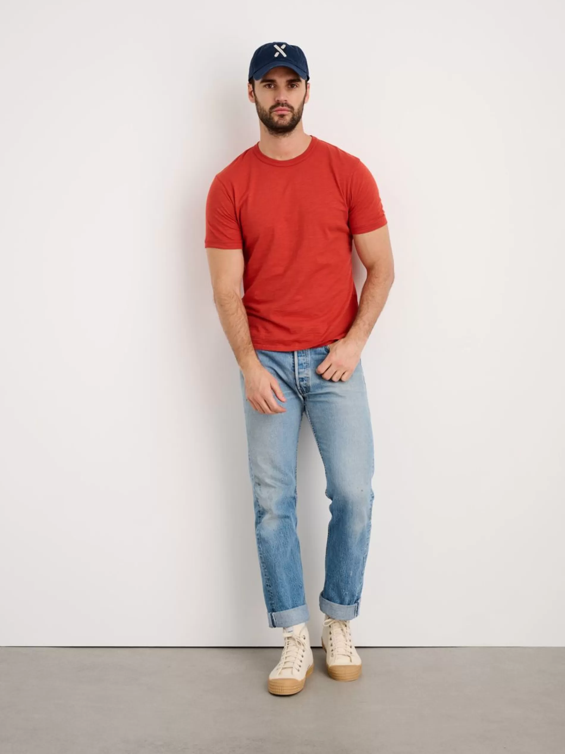 Alex Mill Standard T-Shirt In Slub Cotton Barn Red Best Sale