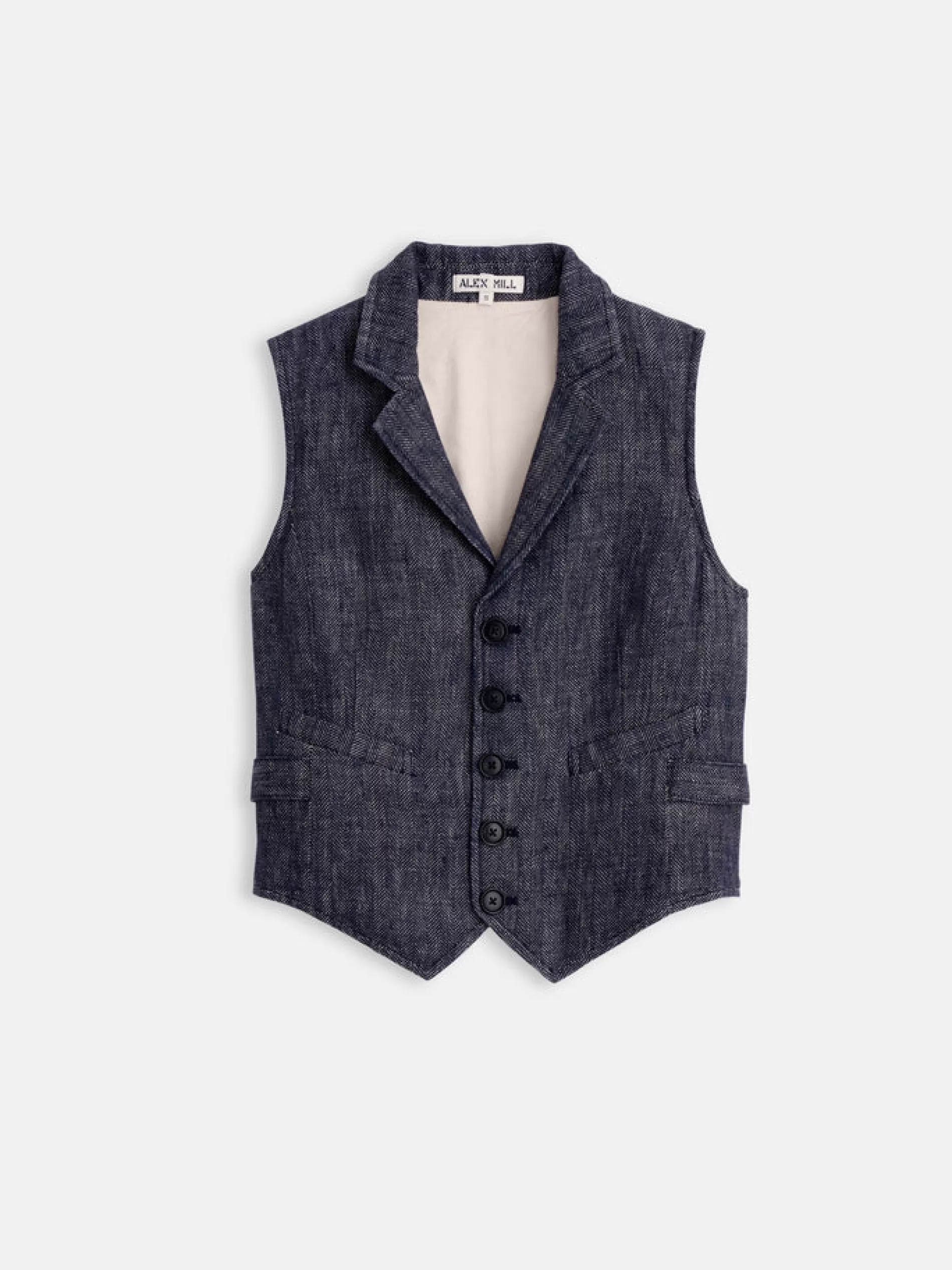 Alex Mill Suitish Vest In Linen Herringbone Cheap