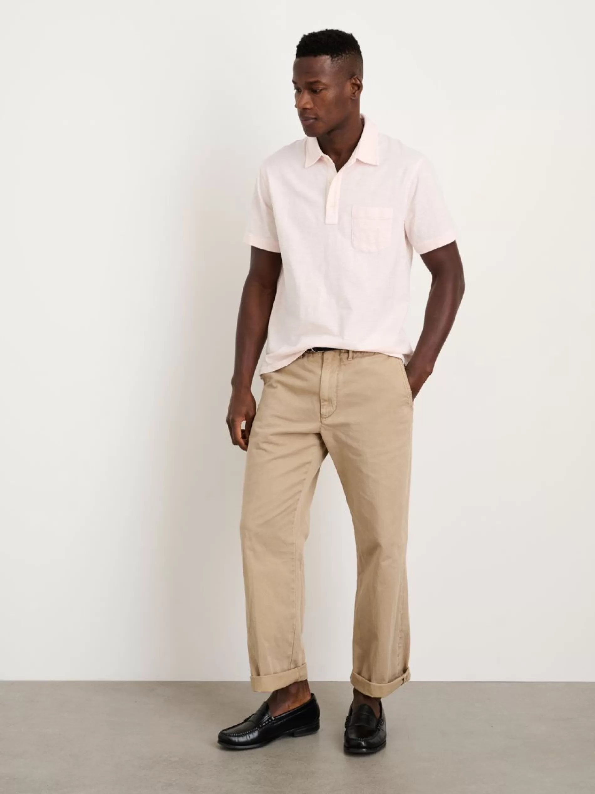 Alex Mill The Standard Polo In Slub Cotton Rose Water Sale