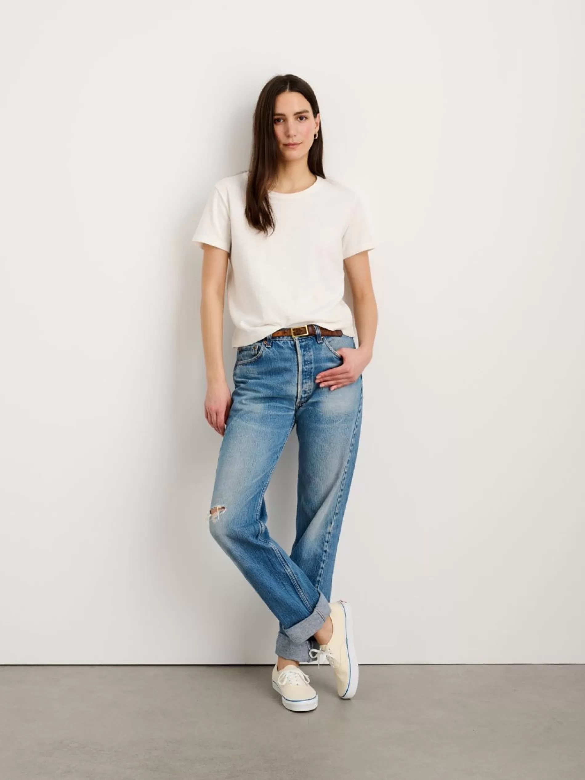 Alex Mill Vintage Wash Crewneck Tee Calm Blue Clearance