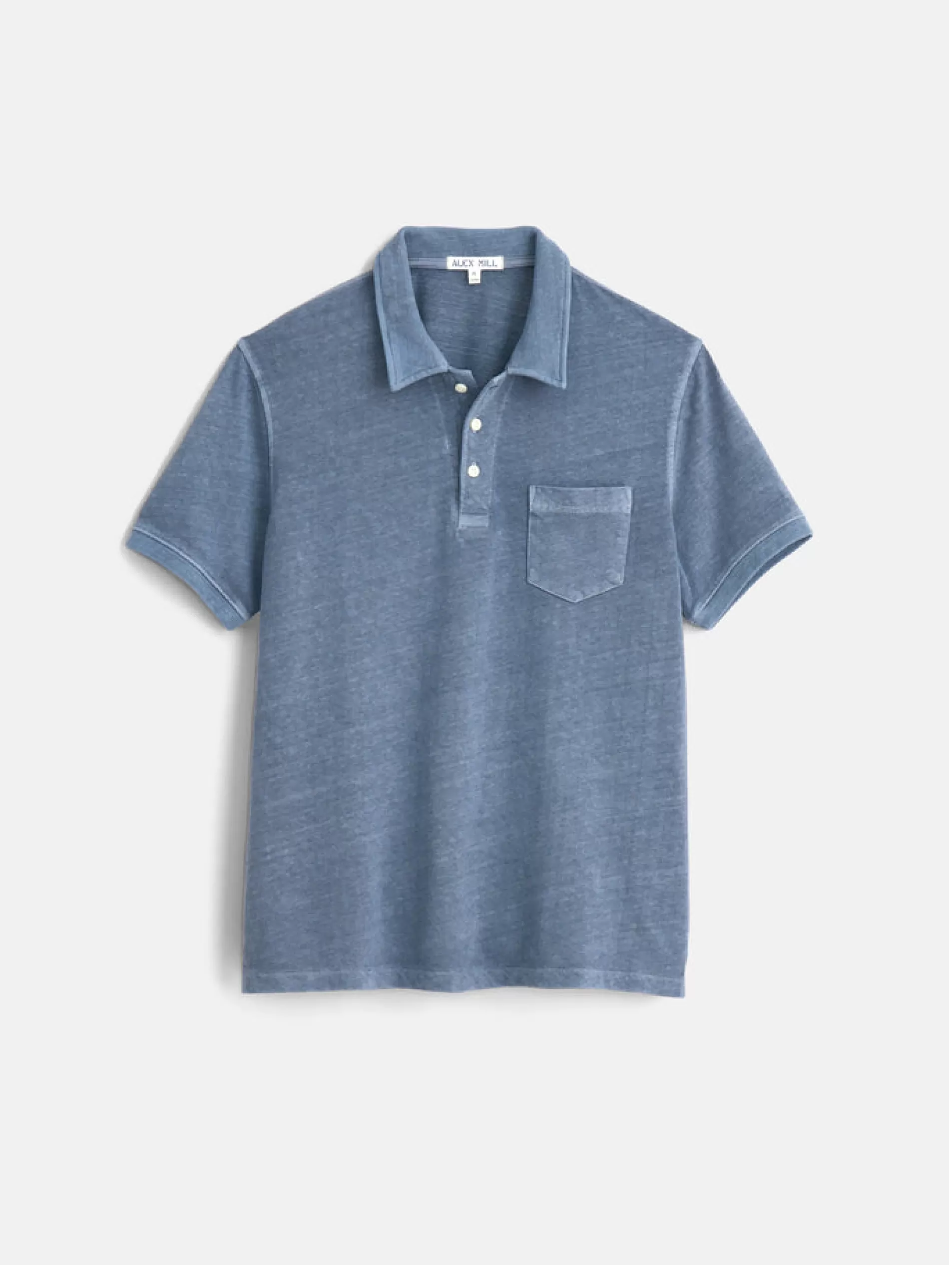 Alex Mill Vintage Wash Polo Faded Blue Clearance