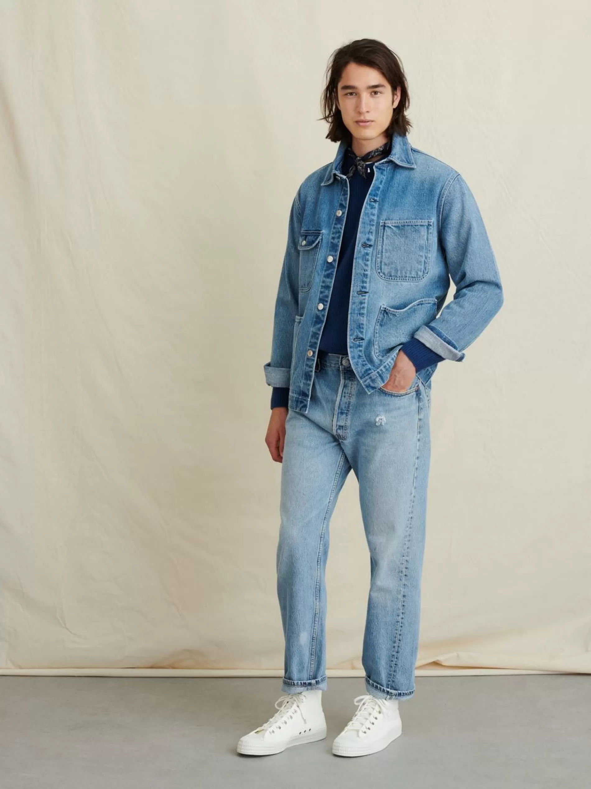 Alex Mill Work Jacket In Vintage Wash Denim Shop