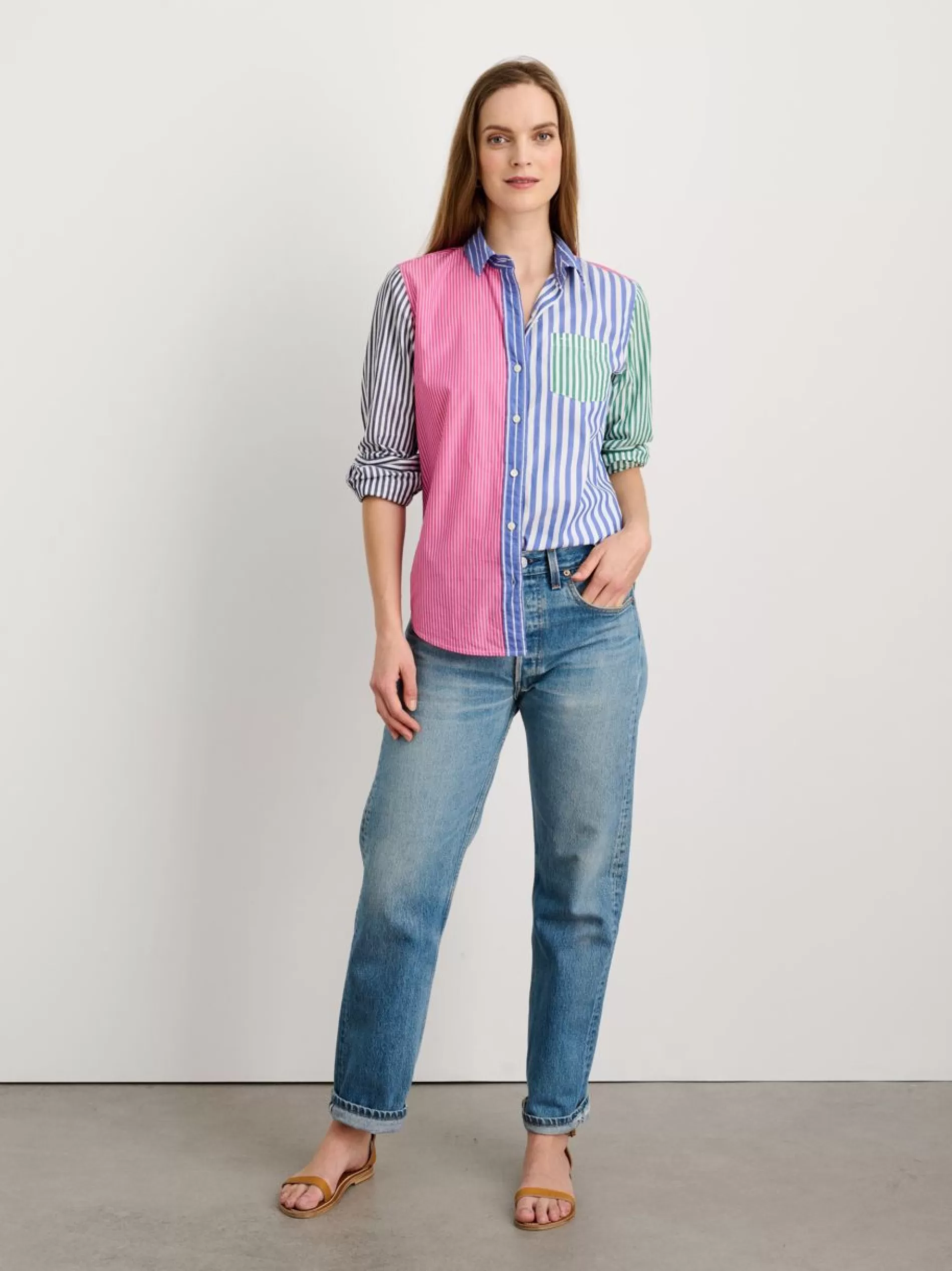 Alex Mill Wyatt Shirt In Mixed Stripe Outlet